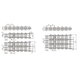 Serijos kaiščio tipo trumpas žingsnis tikslumo ritininė grandinė