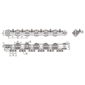 butelių plovimo konvejerio grandinė