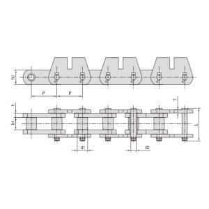 konvejerio grandinė su priedais