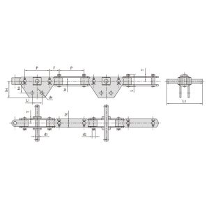dvigubai sujungta konvejerio grandinė