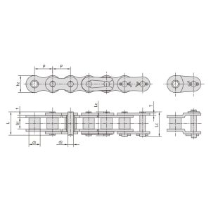 didelio stiprumo, didelio našumo trumpų žingsnių ritininės grandinės