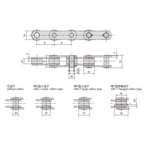mc serijos metrinės tuščiavidurės kaištinės konvejerių grandinės