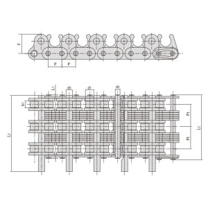 ritininė grandinė tekstilės mašinoms