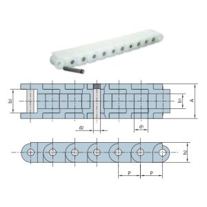 trumpas žingsnis plastikinė ritininė grandinė