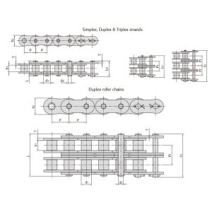 didelio stiprumo trumpo žingsnio ritininė grandinė