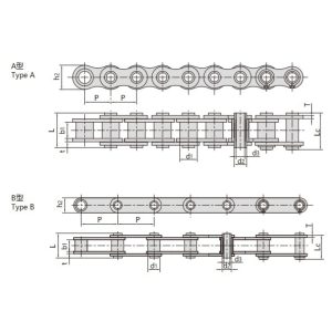 nerūdijančio plieno tuščiavidurė grandinė