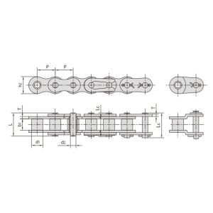 nerūdijančio plieno trumpo žingsnio ritininė grandinė