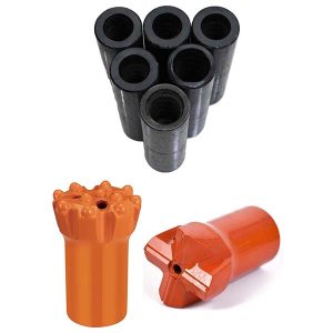 T38 srieginis gręžimo antgalis su įtraukimo mygtuku ir įdubintu centru